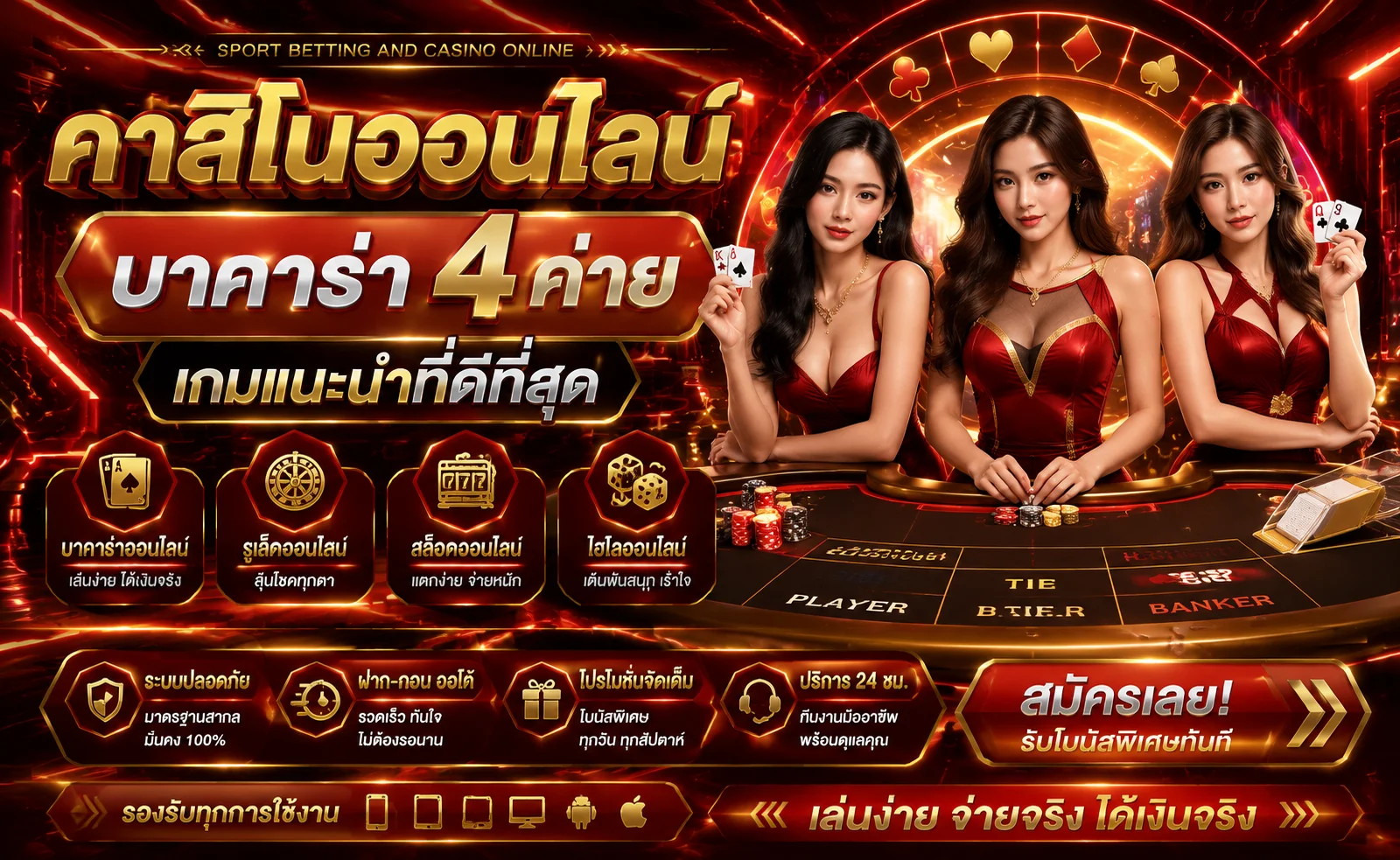 ห้องคาสิโนสดและโต๊ะบาคาร่าออนไลน์บนเว็บ CHANG69